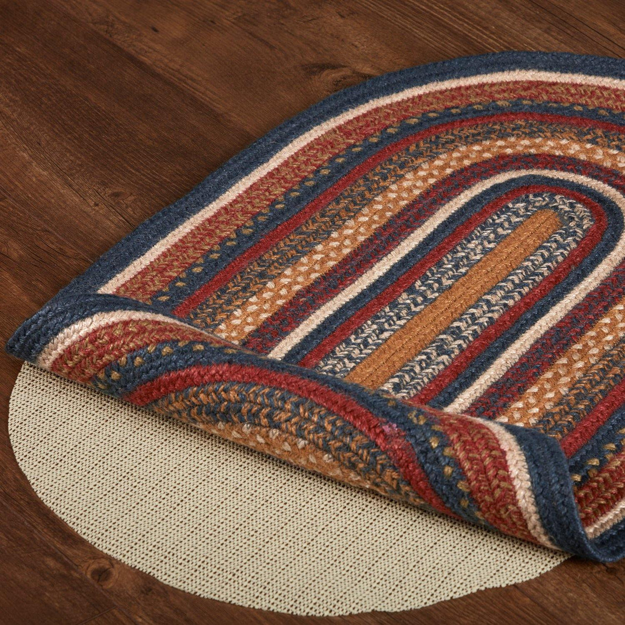 Stratton Jute Braided Rug Oval 20"x30" with Rug Pad VHC Brands - The Fox Decor