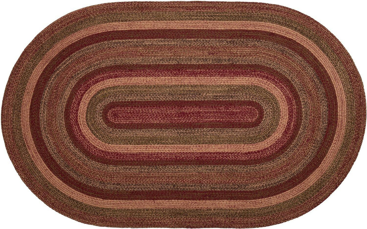 Cider Mill Jute Braided Rug Oval 5'x8' with Rug Pad VHC Brands - The Fox Decor