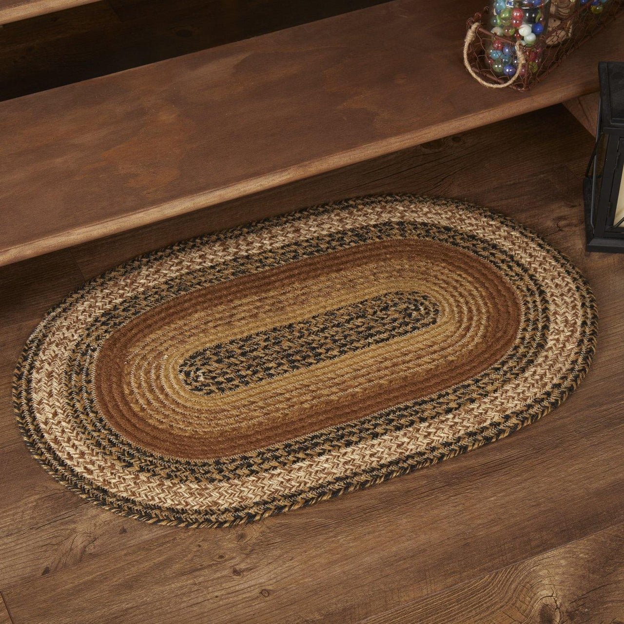 Kettle Grove Jute Braided Rug Oval 20"x30"with Rug Pad VHC Brands - The Fox Decor
