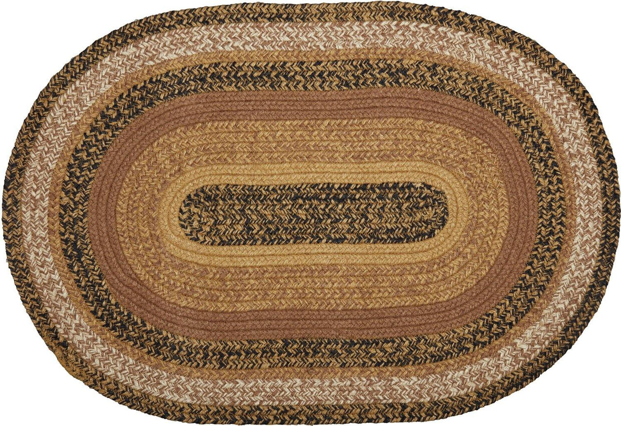 Kettle Grove Jute Braided Rug Oval 20"x30"with Rug Pad VHC Brands - The Fox Decor