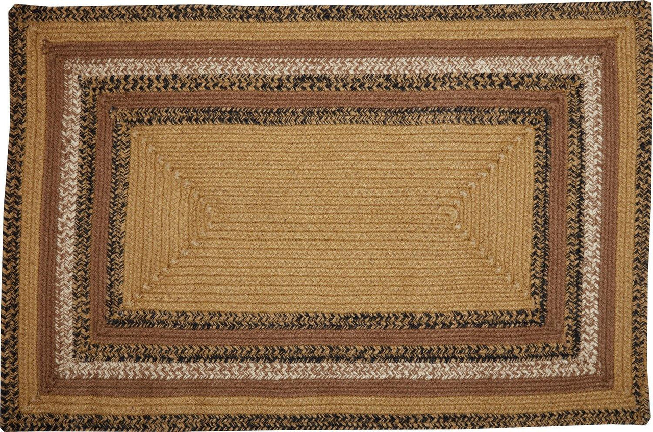 Kettle Grove Jute Braided Rug Rect Stencil Stars 24"x36" with Rug Pad VHC Brands - The Fox Decor