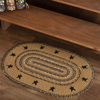 Thumbnail for Kettle Grove Jute Braided Rug Oval Stencil Stars Border 20'x30' with Rug Pad VHC Brands - The Fox Decor