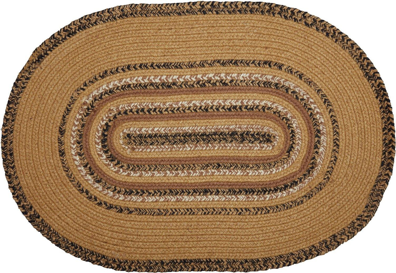 Kettle Grove Jute Braided Rug Oval Stencil Stars Border 20'x30' with Rug Pad VHC Brands - The Fox Decor