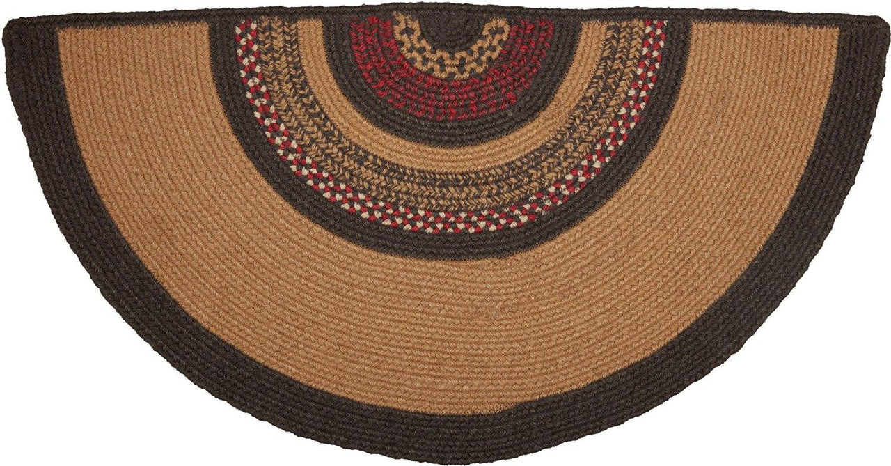 Landon Jute Braided Rug Half Circle Stencil Stars 16.5"x33" with Rug Pad VHC Brands - The Fox Decor