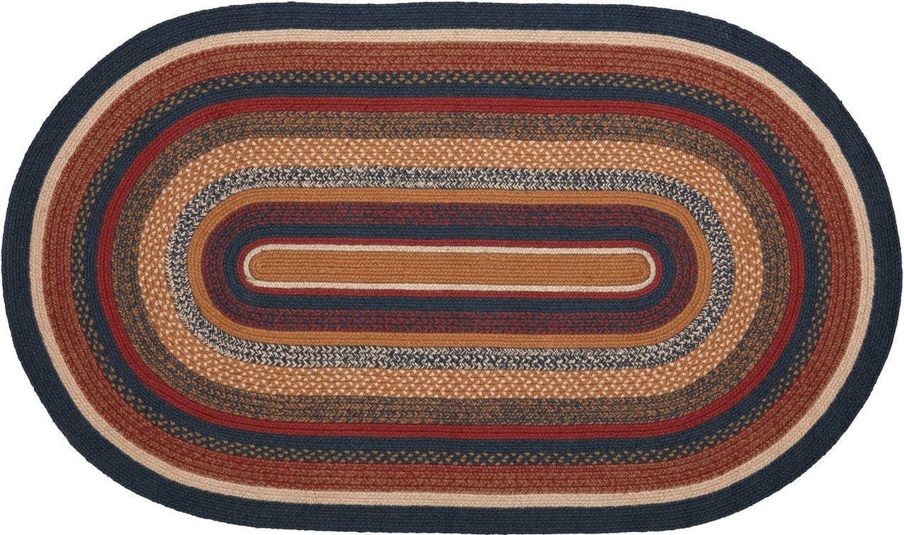 Stratton Jute Braided Rug Oval 3'x5' with Rug Pad VHC Brands - The Fox Decor