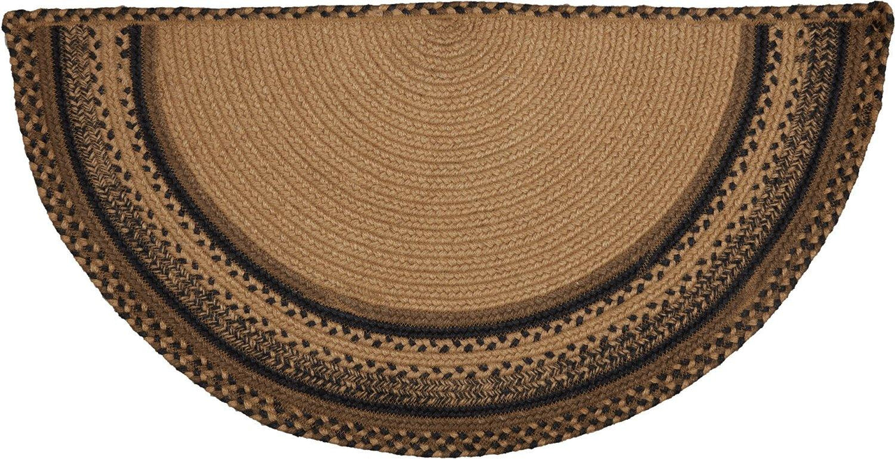 Trophy Mount Jute Braided Rug Half Circle 16.5"x33" with Rug Pad VHC Brands - The Fox Decor
