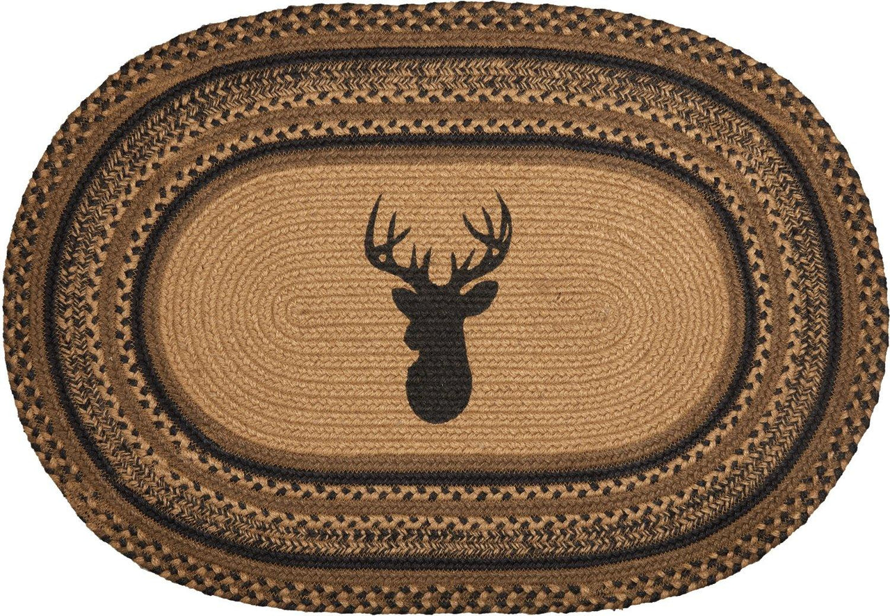 Trophy Mount Jute Braided Rug Oval 20"x30" with Rug Pad VHC Brands - The Fox Decor