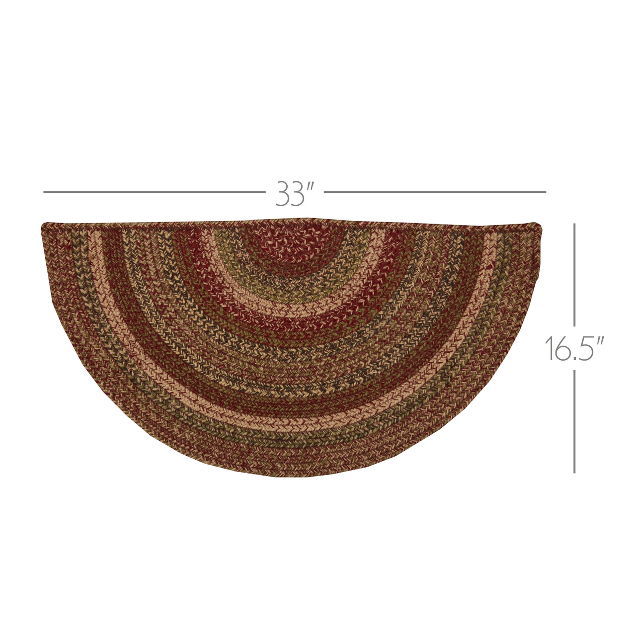 Cider Mill Jute Braided Rug Half Circle 16.5"x33" with Rug Pad VHC Brands
