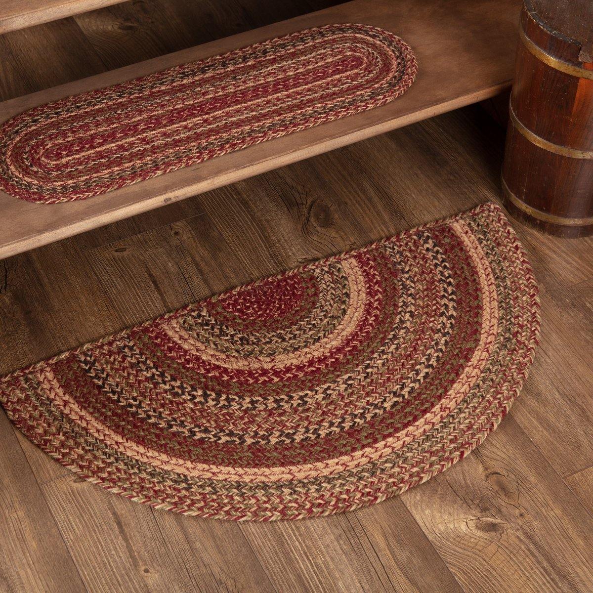 Cider Mill Jute Braided Rug Half Circle 16.5"x33" with Rug Pad VHC Brands - The Fox Decor