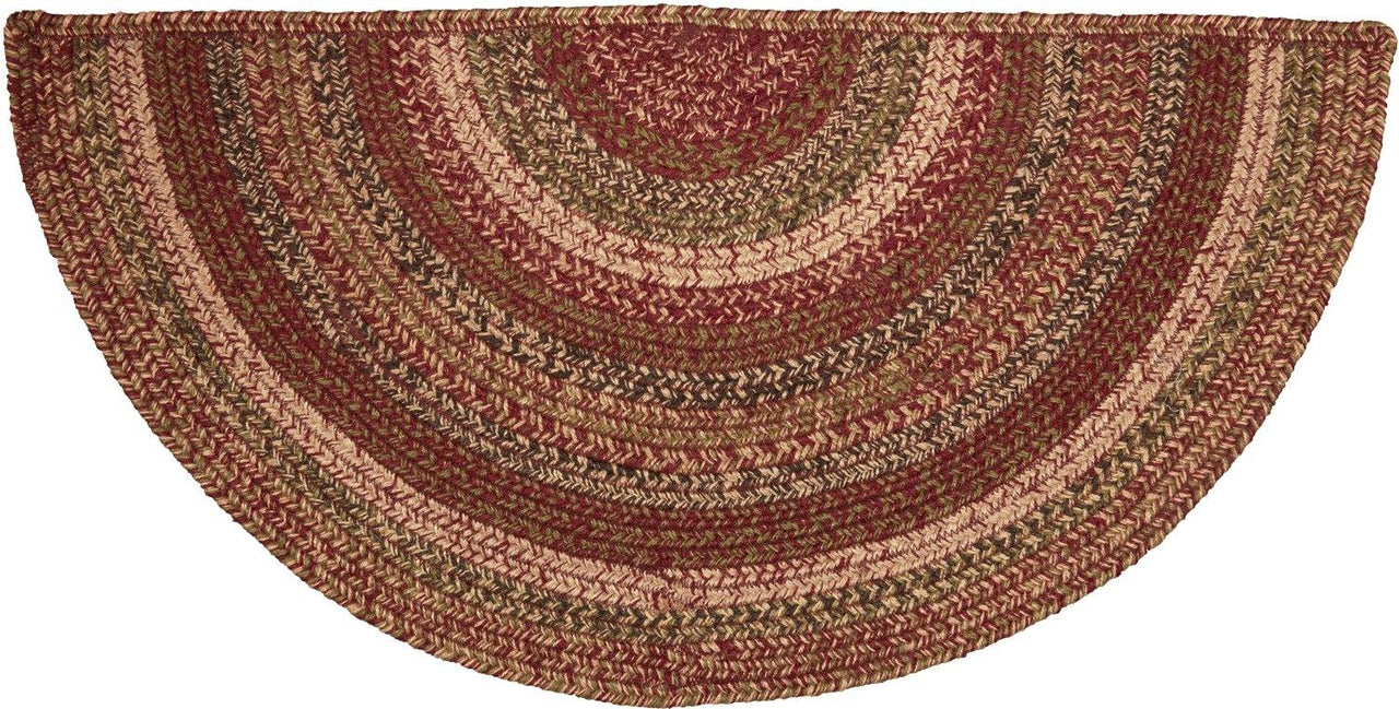 Cider Mill Jute Braided Rug Half Circle 16.5"x33" with Rug Pad VHC Brands - The Fox Decor