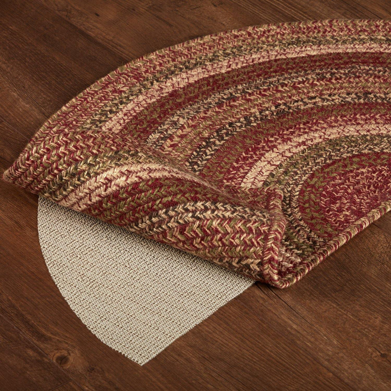 Cider Mill Jute Braided Rug Half Circle 16.5"x33" with Rug Pad VHC Brands - The Fox Decor