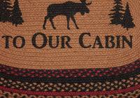 Thumbnail for Cumberland Stenciled Moose Jute Braided Rug Oval Welcome to the Cabin 20