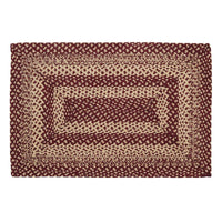 Thumbnail for Burgundy Tan Jute Braided Rug Rect 24