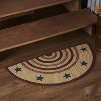 Thumbnail for Potomac Jute Braided Rug Half Circle Stencil Stars 16.5