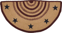 Thumbnail for Potomac Jute Braided Rug Half Circle Stencil Stars 16.5