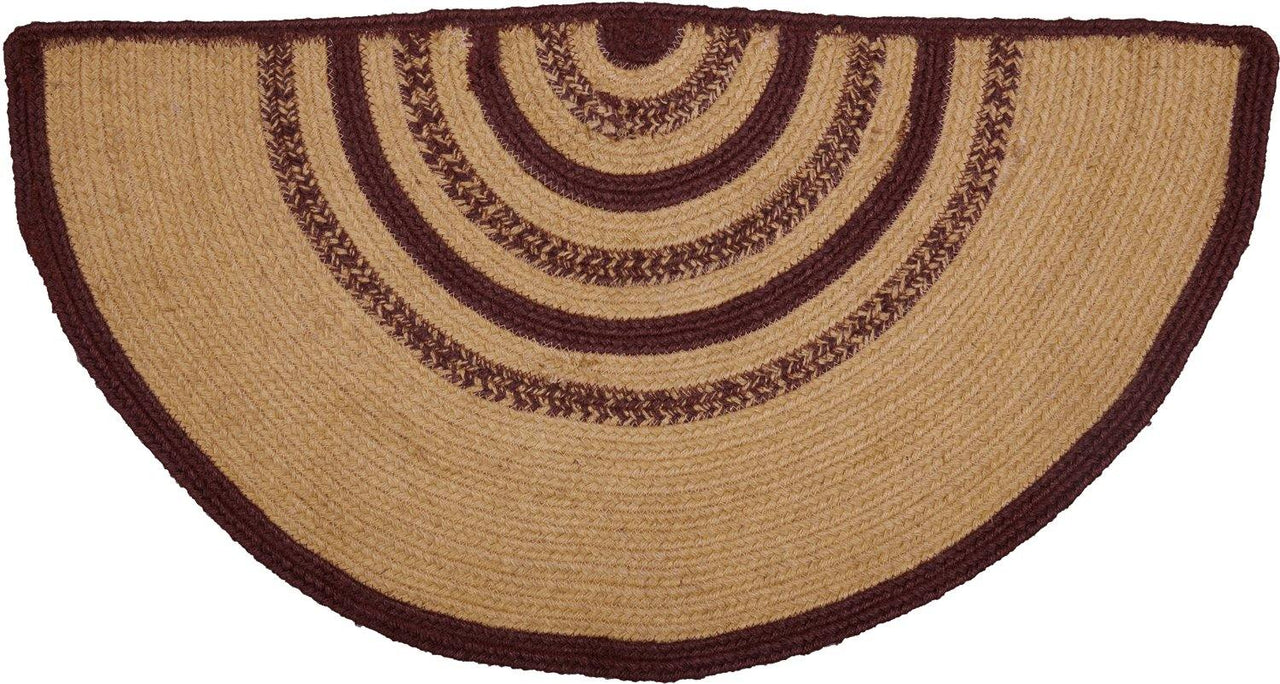 Potomac Jute Braided Rug Half Circle Stencil Stars 16.5"x33" with Rug Pad VHC Brands - The Fox Decor