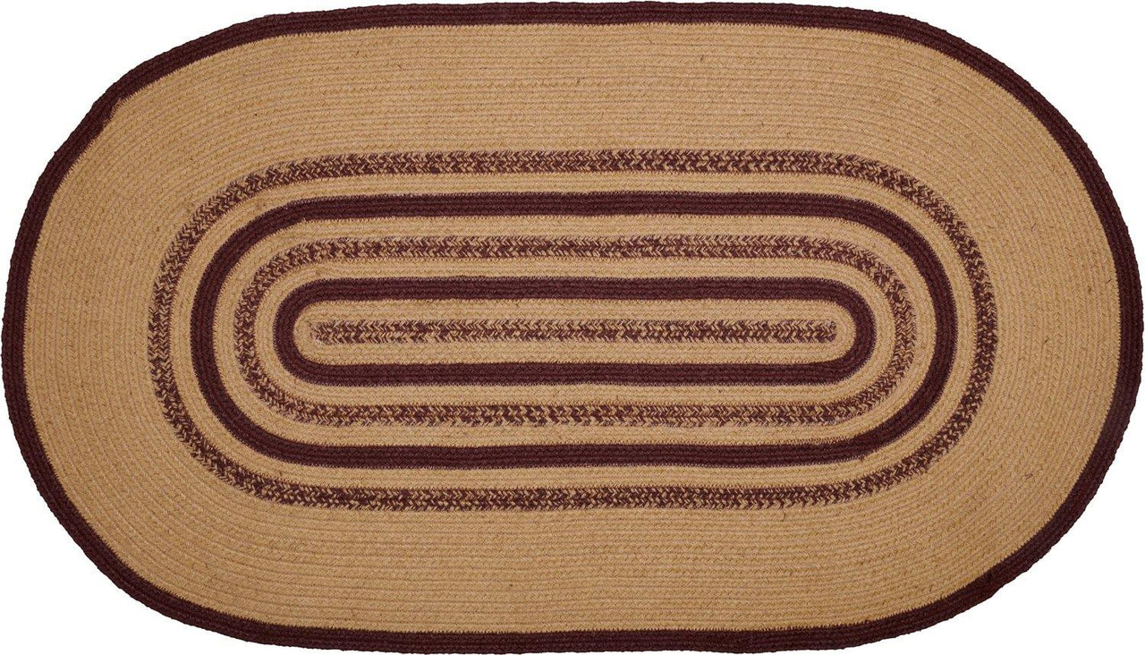 Potomac Jute Braided Rug Oval Stencil Stars 27"x48" with Rug Pad VHC Brands - The Fox Decor