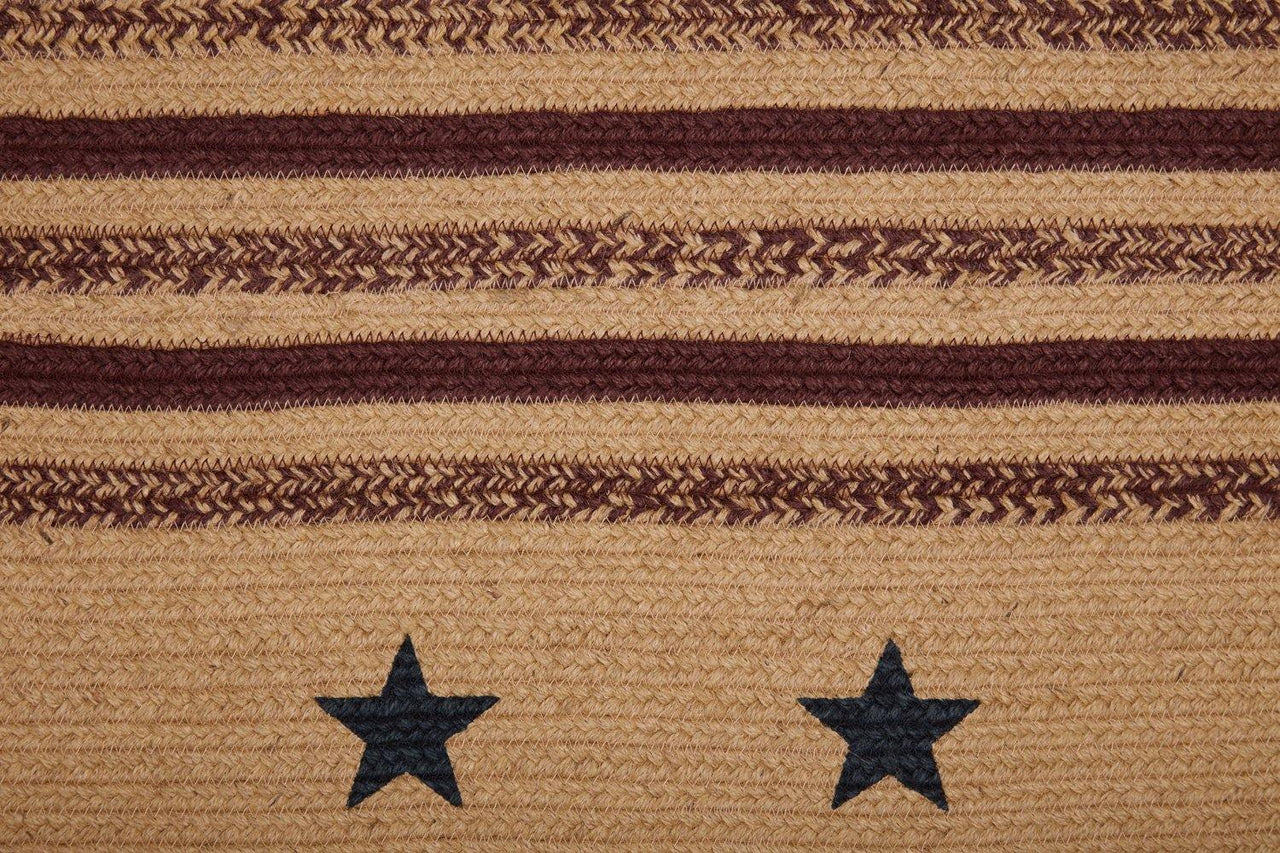 Potomac Jute Braided Rug Oval Stencil Stars 27"x48" with Rug Pad VHC Brands - The Fox Decor