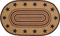 Thumbnail for Potomac Jute Braided Rug Oval Stencil Stars 3'x5' with Rug Pad VHC Brands - The Fox Decor