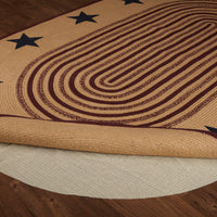 Thumbnail for Potomac Jute Braided Rug Oval Stencil Stars 5'x8' with Rug Pad VHC Brands - The Fox Decor