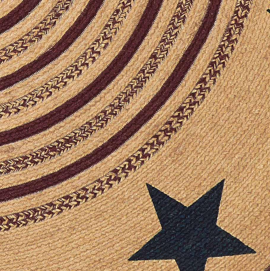 Potomac Jute Braided Rug Round Stencil Stars 6ft with Rug Pad VHC Brands - The Fox Decor