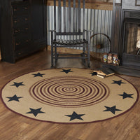 Thumbnail for Potomac Jute Braided Rug Round Stencil Stars 6ft with Rug Pad VHC Brands - The Fox Decor