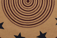 Thumbnail for Potomac Jute Braided Rug Round Stencil Stars 6ft with Rug Pad VHC Brands - The Fox Decor