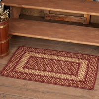 Thumbnail for Burgundy Red Primitive Jute Braided Rug Rect 20