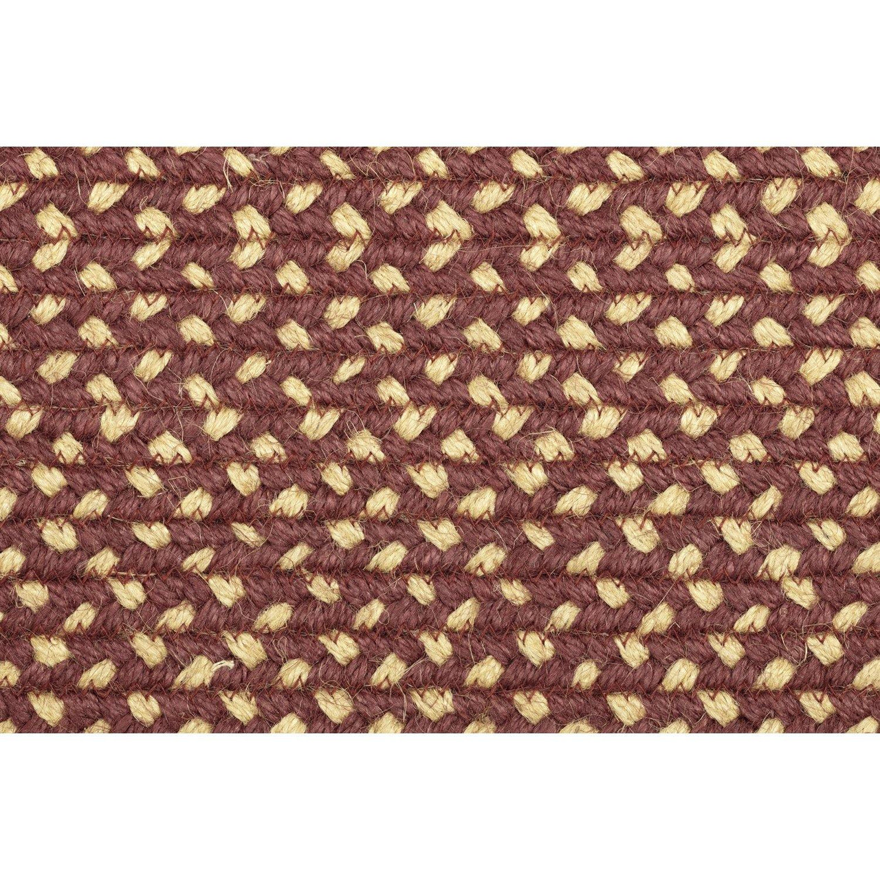 Burgundy Red Primitive Jute Braided Rug Rect 20"x30" with Rug Pad VHC Brands - The Fox Decor