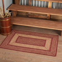 Thumbnail for Burgundy Red Primitive Jute Braided Rug Rect 24