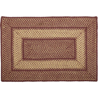 Thumbnail for Burgundy Red Primitive Jute Braided Rug Rect 24