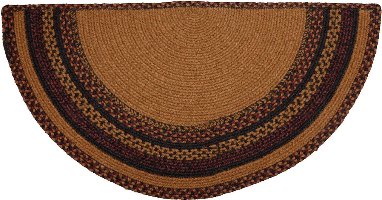 Heritage Farms Star and Pip Jute Braided Rug Half Circle 16.5"x33" with Rug Pad VHC Brands - The Fox Decor