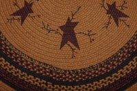 Thumbnail for Heritage Farms Star and Pip Jute Braided Rug Half Circle 16.5