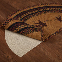 Thumbnail for Heritage Farms Star and Pip Jute Braided Rug Half Circle 16.5