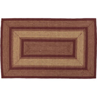 Thumbnail for Burgundy Red Primitive Jute Braided Rug Rect 5'x8' with Rug Pad VHC Brands - The Fox Decor