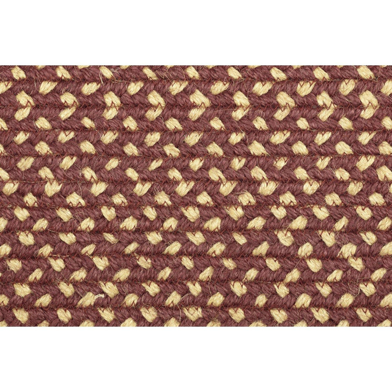 Burgundy Red Primitive Jute Braided Rug Rect 5'x8' with Rug Pad VHC Brands - The Fox Decor