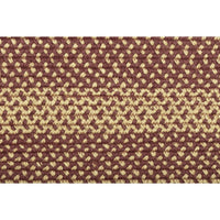 Thumbnail for Burgundy Tan Jute Braided Rug Oval Stencil Stars 20