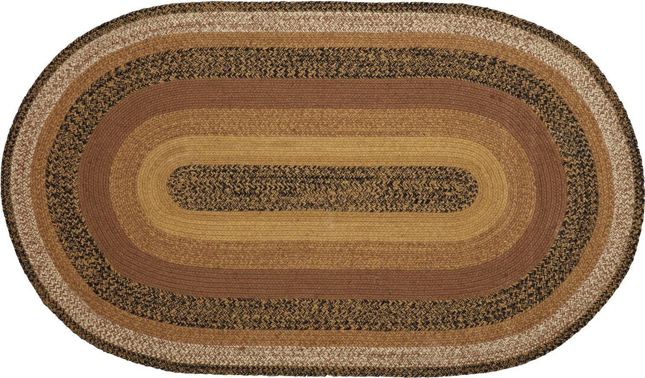 Kettle Grove Jute Braided Rug Oval 3'x5' with Rug Pad VHC Brands - The Fox Decor