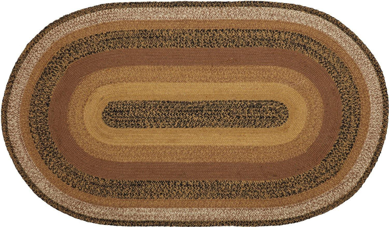 Kettle Grove Jute Braided Rug Oval 3'x5' with Rug Pad VHC Brands - The Fox Decor