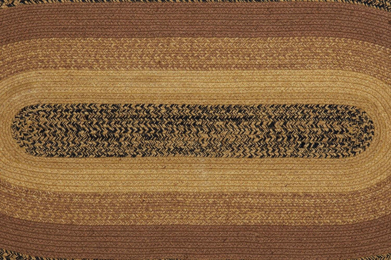 Kettle Grove Jute Braided Rug Oval 3'x5' with Rug Pad VHC Brands - The Fox Decor
