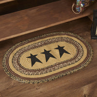 Thumbnail for Kettle Grove Jute Braided Rug Oval Stencil Stars 20