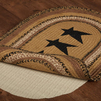 Thumbnail for Kettle Grove Jute Braided Rug Oval Stencil Stars 20