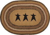 Thumbnail for Kettle Grove Jute Braided Rug Oval Stencil Stars 24