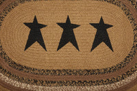 Thumbnail for Kettle Grove Jute Braided Rug Oval Stencil Stars 24