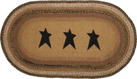 Thumbnail for Kettle Grove Jute Braided Rug Oval Stencil Stars 27