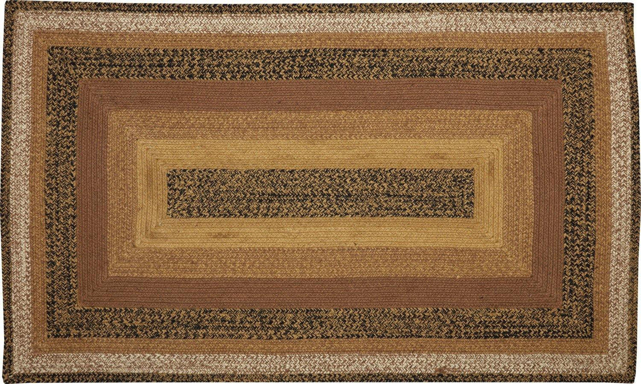 Kettle Grove Jute Braided Rug Rect 3'x5' with Rug Pad VHC Brands - The Fox Decor