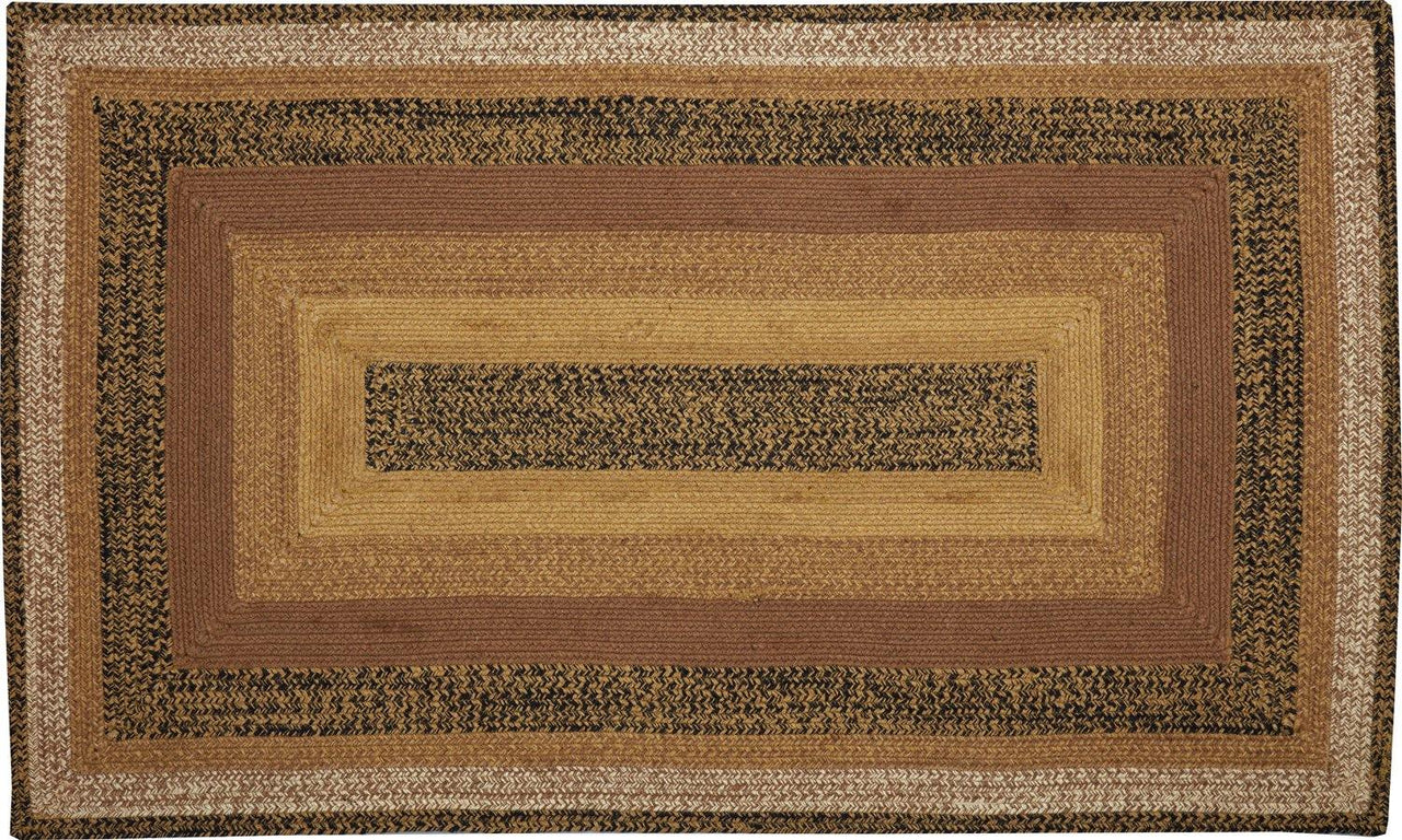 Kettle Grove Jute Braided Rug Rect 3'x5' with Rug Pad VHC Brands - The Fox Decor