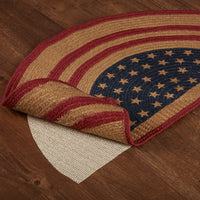 Liberty Stars Flag Jute Braided Rug Half Circle 16.5