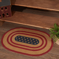 Thumbnail for Liberty Stars Flag Jute Braided Rug Oval 20