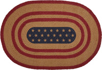 Thumbnail for Liberty Stars Flag Jute Braided Rug Oval 20